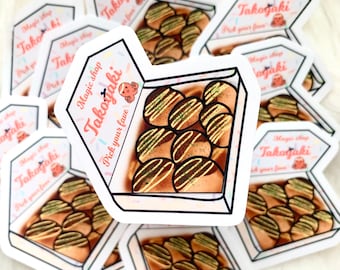 Takoyaki Food Sticker | Japanese Food Sticker | Kawaii Die Cut Sticker - Planner Decoration - Kpop Journal -Bullet Journal Sticker
