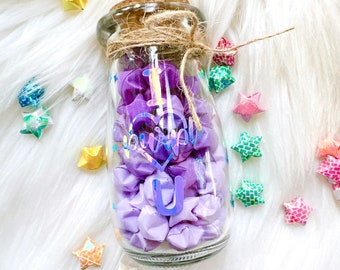 Jar of Purple Stars | I Purple You BTS Inspired | Paper Stars | Glass Jar Stars