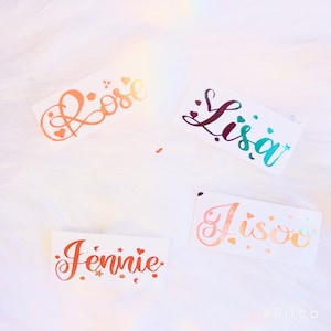 Blackpink Vinyl Stickers for concert light stick - Kpop Calligraphy name Holographic Laptop decals- Blink Collection Kpop Girl Group