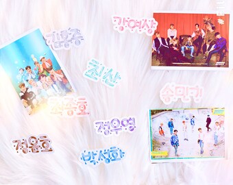 Kawaii ATEEZ Korean Name Tags for Kpop Journal- Kpop Planner Stickers- Korean Sticker - ATINY