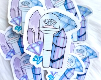 Seventeen Lightstick Ver.2 Sticker | Kawaii Kpop Lightstick Sticker Decal | Deco Seventeen Lightstick for Carat