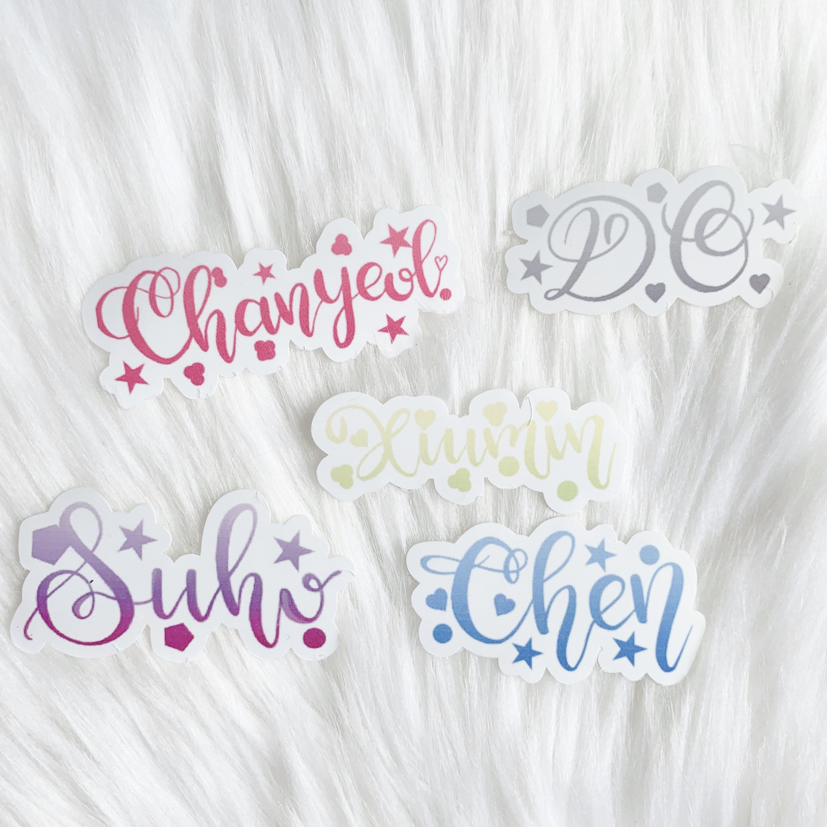 Exo Stickers- Calligraphy Names- Handlettering- Kawaii Name Tags- Kpop ...