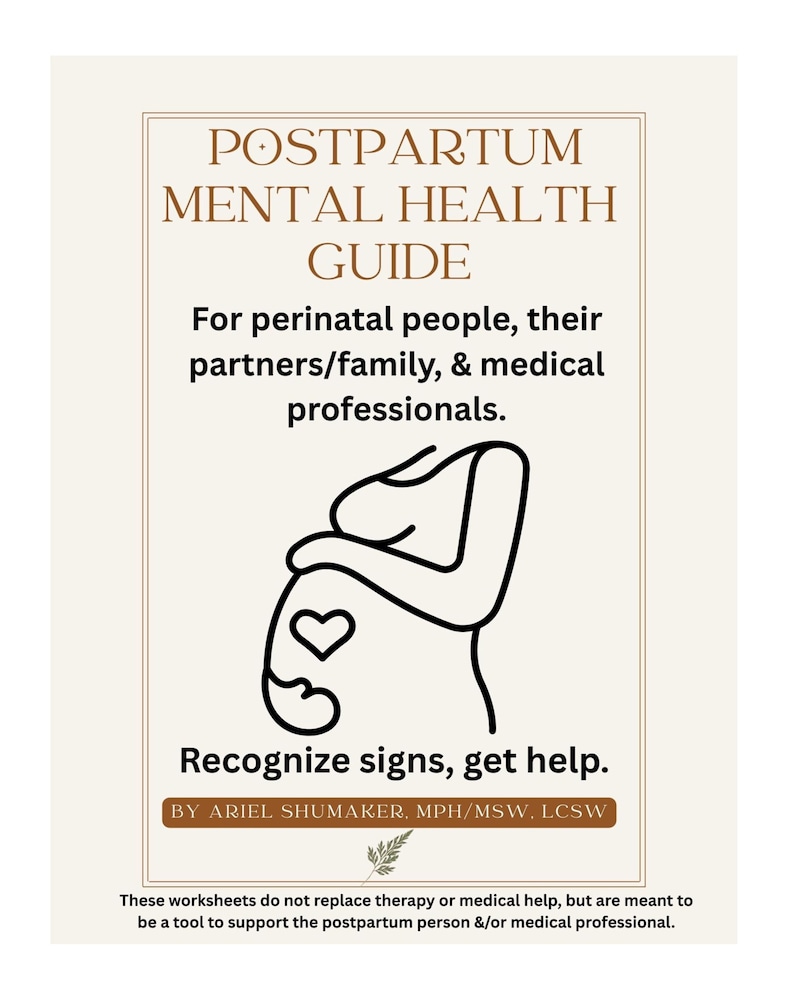 Postnatal Border Postpartum Mental Health Guide | New Parent Workbook (digital Download ...