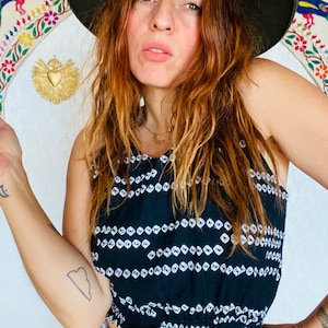 BATIK boho hand block printed cotton tank top