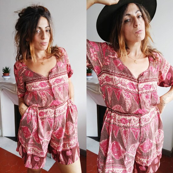 vintage 80's Indian playsuit / jumpsuit