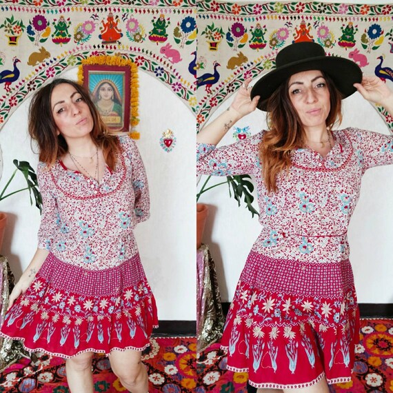 Sea Green Indian Women/'s Cotton Dress Hippie Floral Printed Top Indian Girl/'s Block Printed Tunic Summer Top