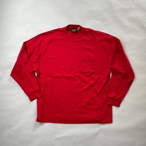 Nautica Jeans Company T Shirt Vintage 90s Red Long Sleeve Spell Out Mens  Size XL 