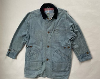 Vintage East West Denim Chore Jacket Size Large