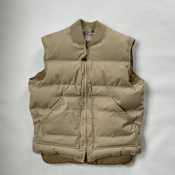 Vintage Walls Blizzard Pruf Beige Goose Down Vest Size Small