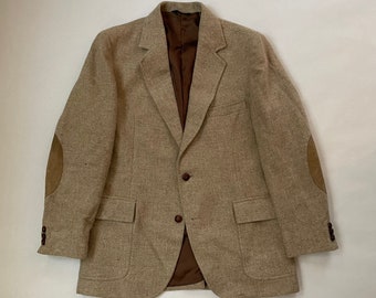 Veste de costume blazer Pendleton en laine beige des années 1980 taille 42