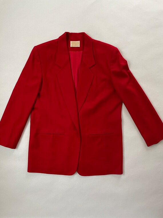 Vintage 1980’s Pendleton Red Wool Blazer Size 14 - image 5
