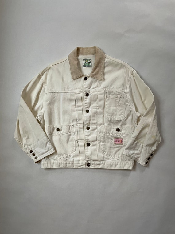 1990’s Medium Guess White Denim Jacket Made in USA