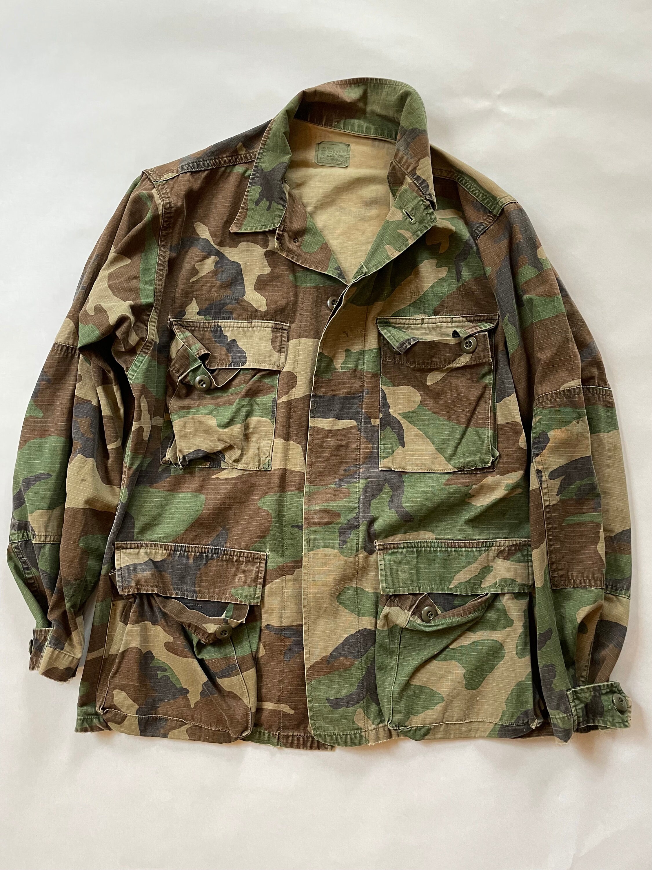ジャケット・アウター BLACK WEIRDOS Double Camo Army Jacket 1980's Small US Army Woodland Camouflage Combat Coat - Etsy