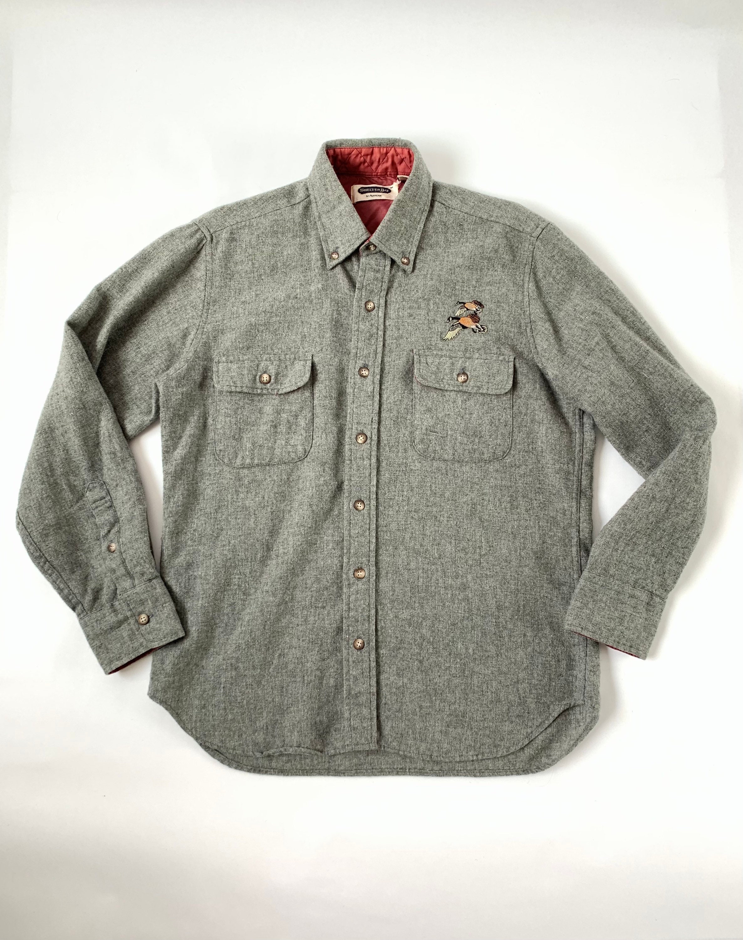 Arrow Wool Button Down Shirt Size Medium