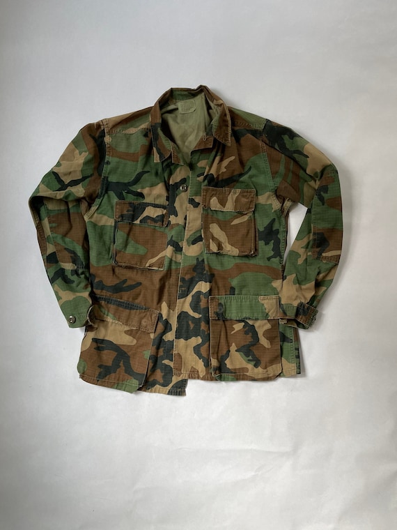1985 US Army Woodland Camouflage Combat Coat Size Sma… - Gem