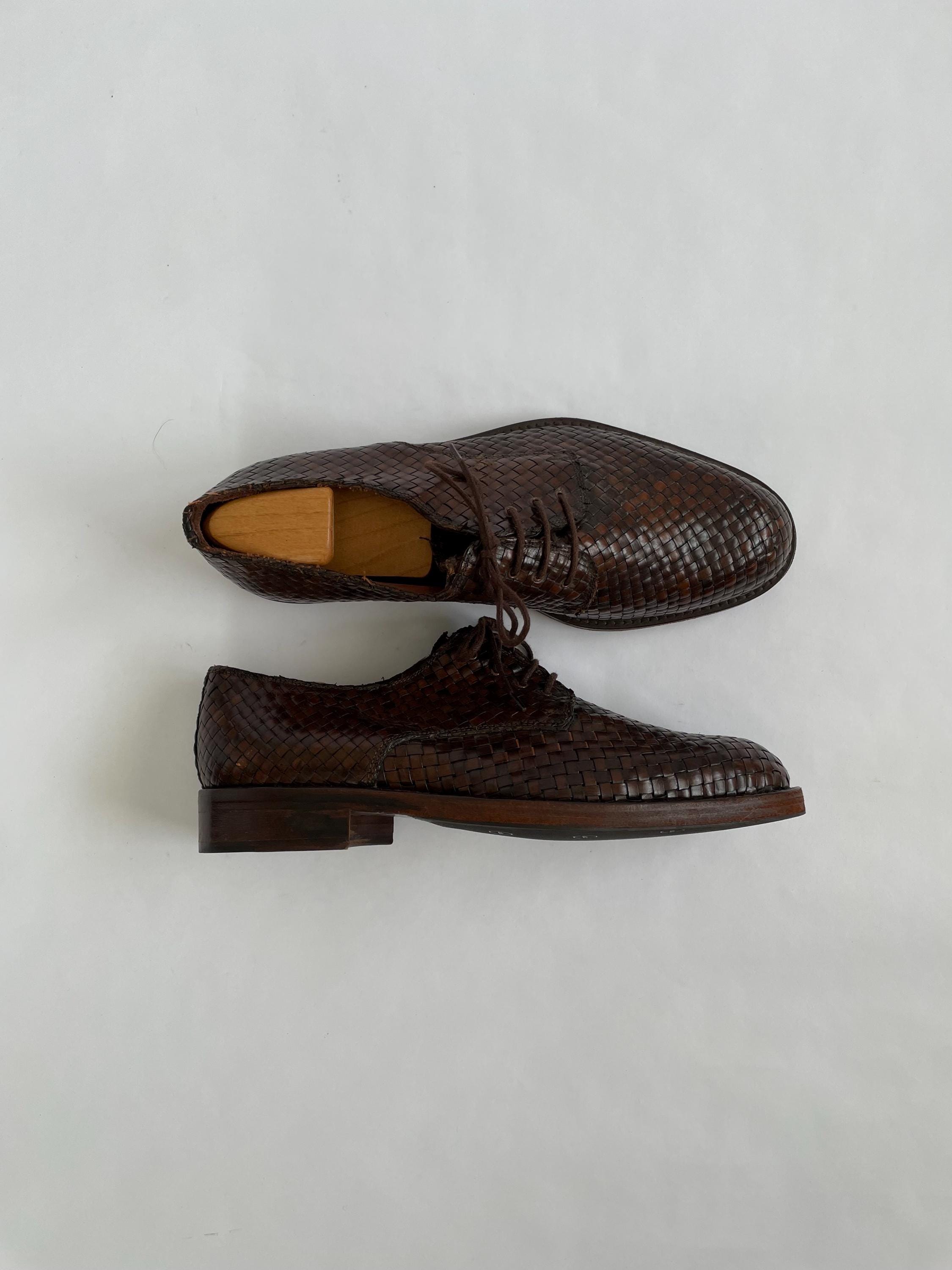 Savio Barbato Woven Leather Oxford Shoes Size 44 EU Brown Amazon.com | Zanzara Men main image 2