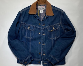 Vtg 60s Lee 101 LJ Storm Rider Blue Denim Blanket Lined