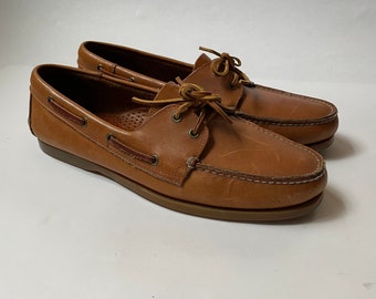 1990’s St. John’s Bay Leather Moc Toe Slip On Loafers Size 9 1/2