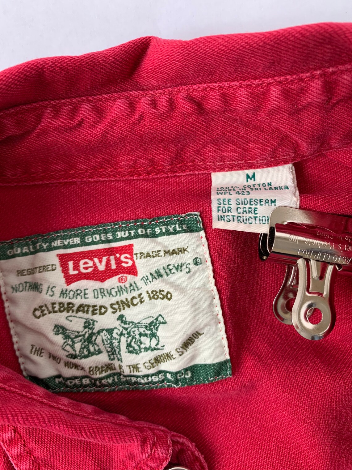 Levis Red Denim Button Down Shirt Size Medium | Etsy