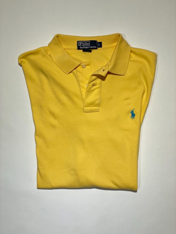 Large Polo Ralph Lauren Yellow Polo Shirt - Etsy