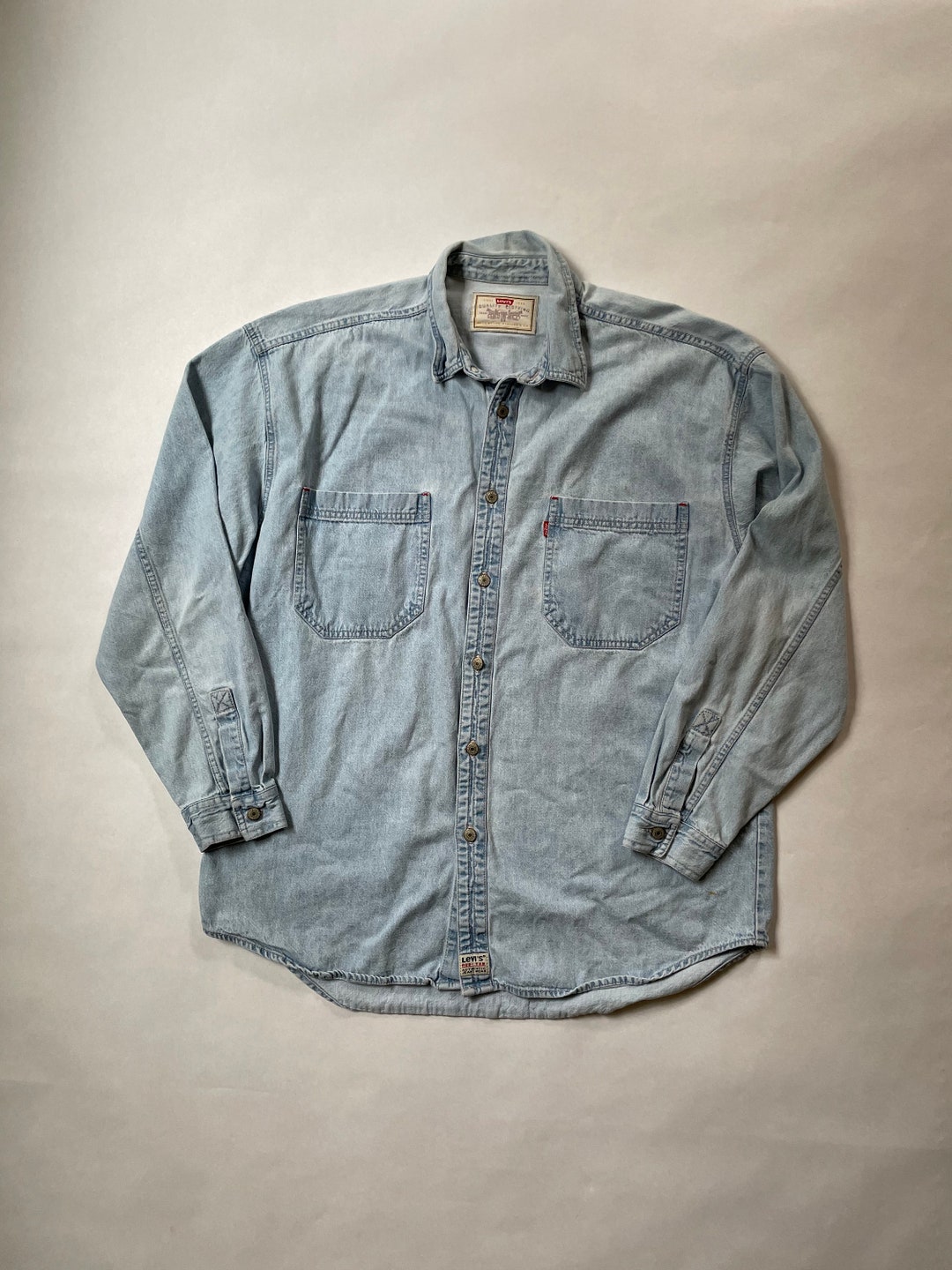 1990s Levis Light Wash Button up Denim Shirt Size Large - Etsy