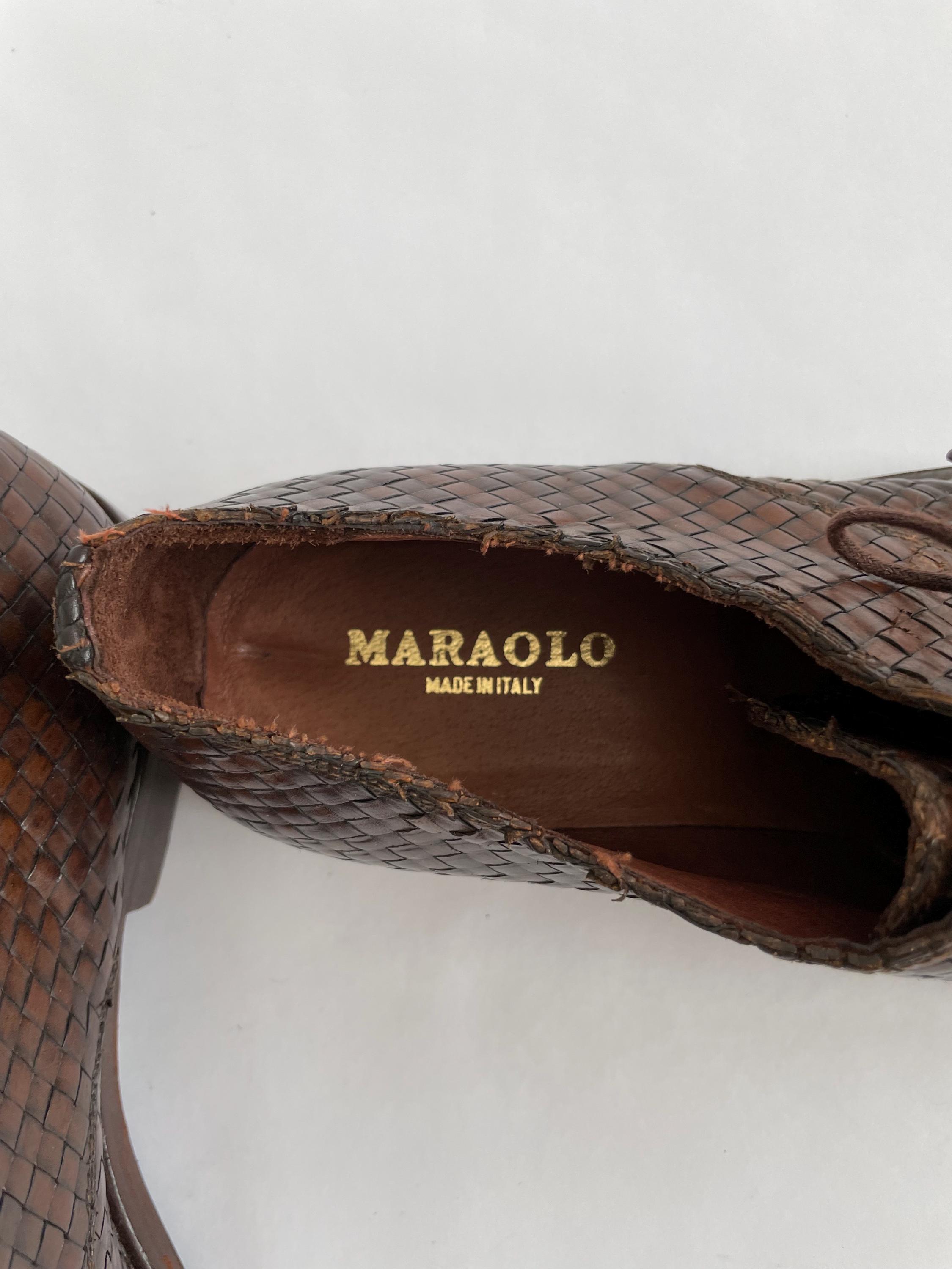 Maraolo Woven Leather Oxford Shoes Made in Italy Size 10 - Etsy display picture 2