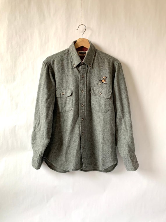 Arrow Wool Button Down Shirt Size Medium - image 3