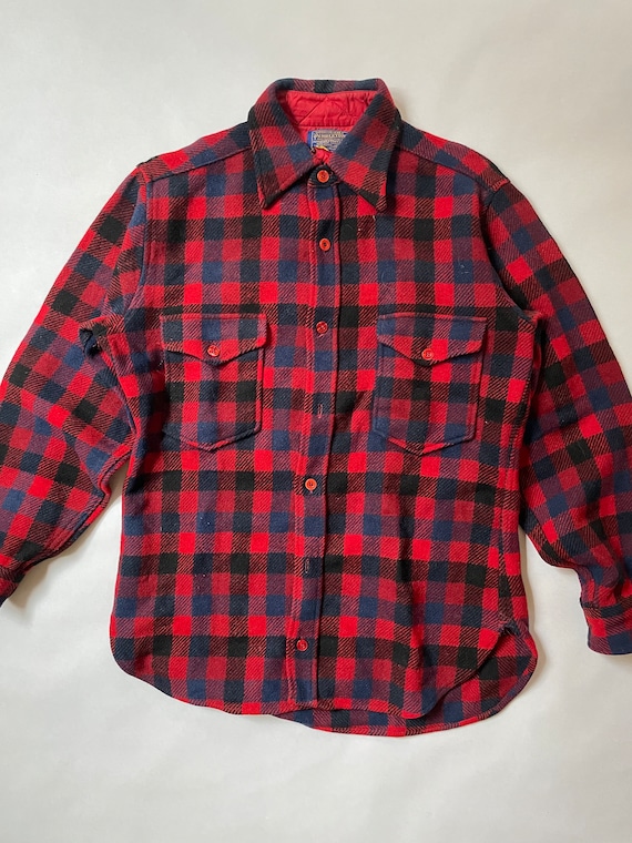 1970’s Medium Pendleton Wool Plaid Button Down Sh… - image 2