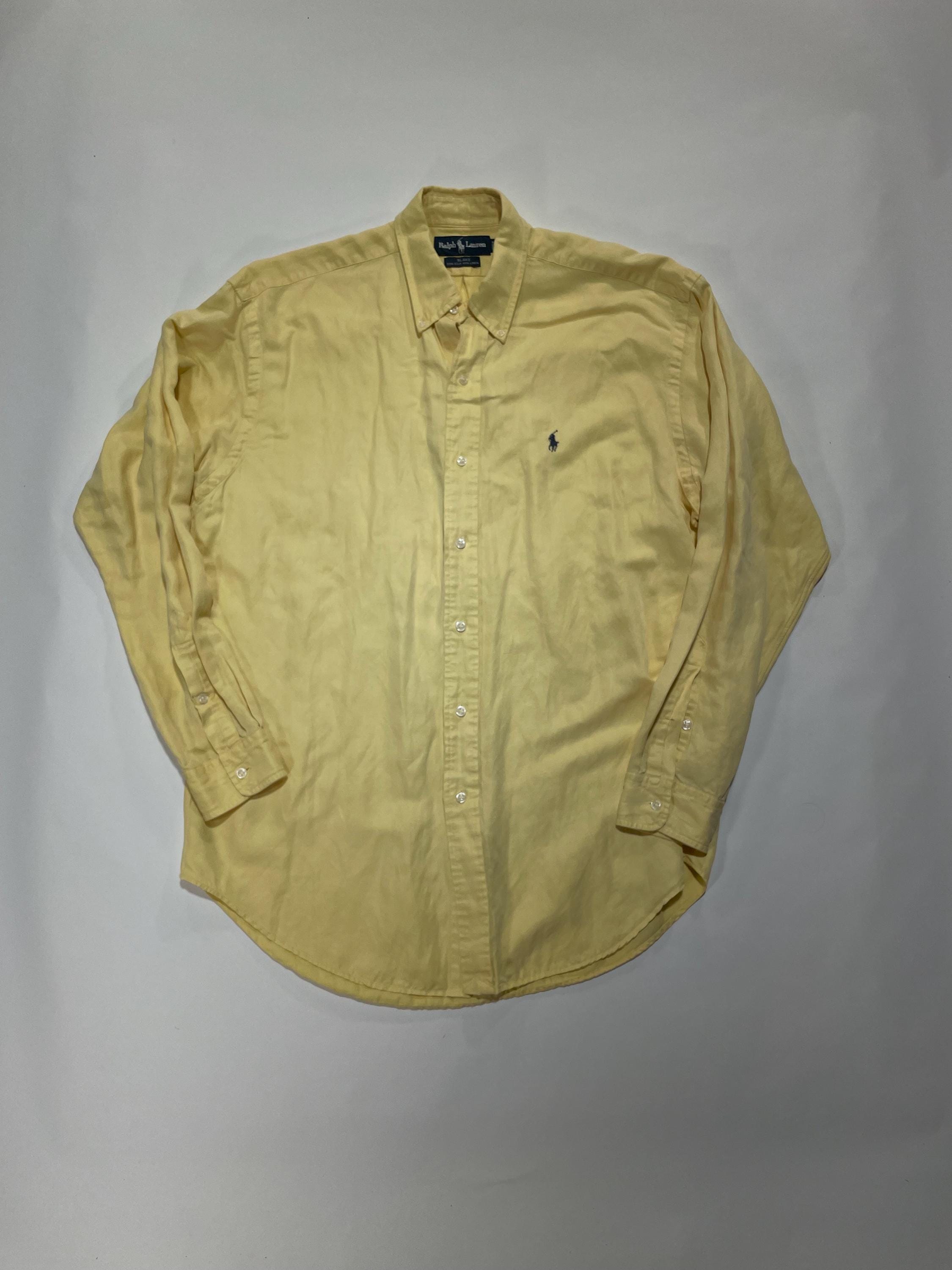 トップス Ralph Lauren 90s LINEN SILK BD shirt Vintage 90s Polo Ralph Lauren Camp Shirts Mens 2XL Linen