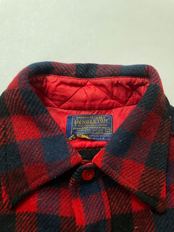 1970’s Medium Pendleton Wool Plaid Button Down Sh… - image 5