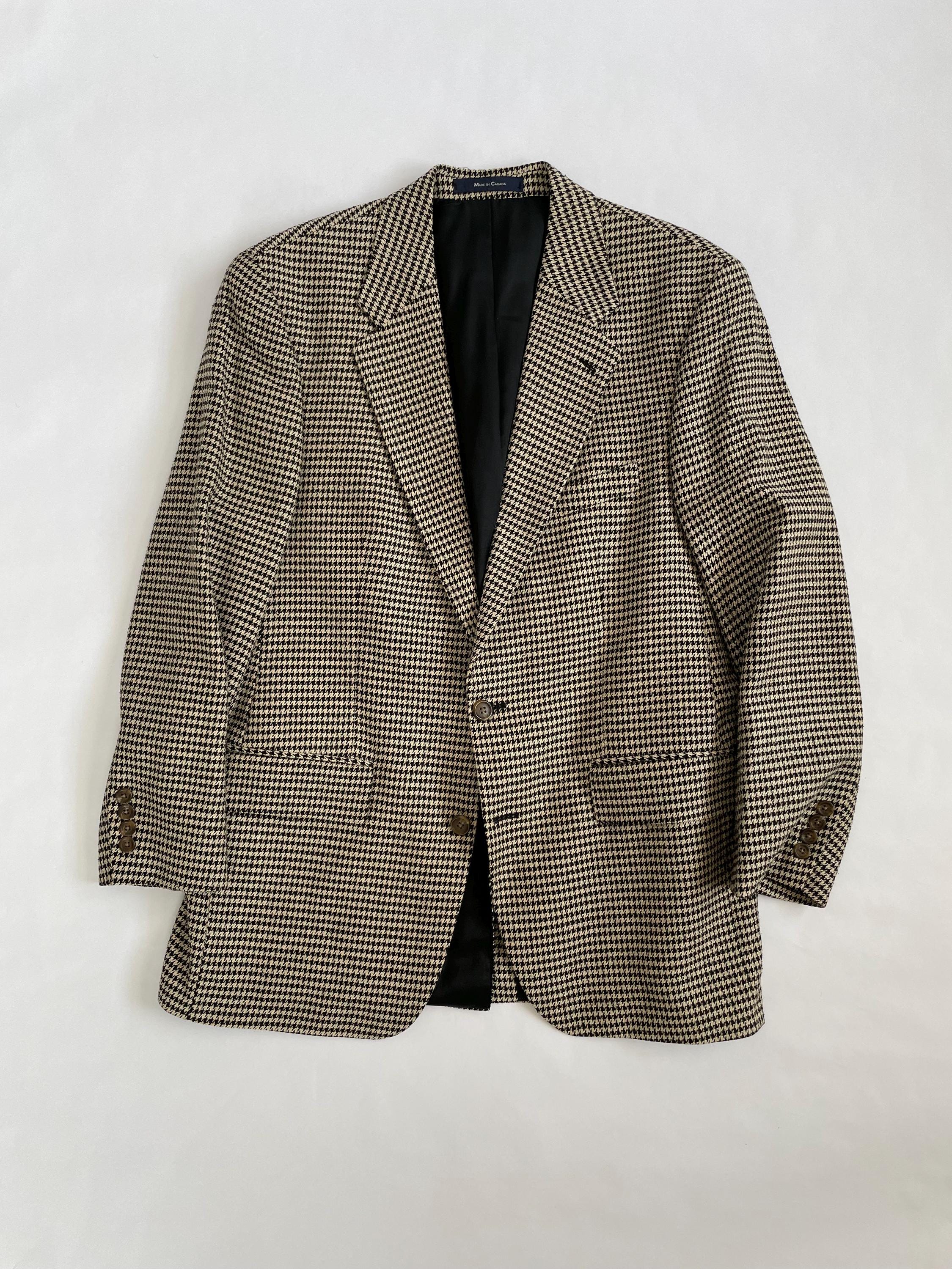 Size 40 Chaps Ralph Lauren Silk Houndstooth Blazer Sport Coat - Etsy