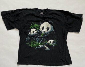Vintage Metal Heaven Double Side Panda Cotton T-Shirt Size Medium