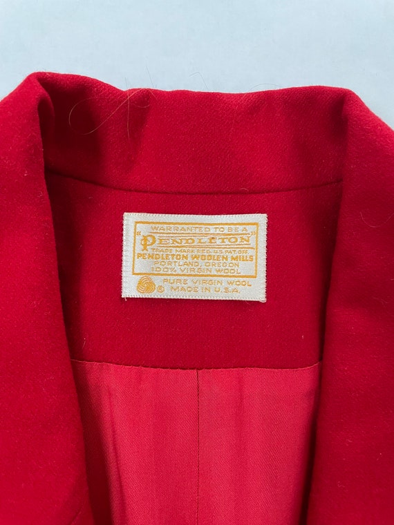 Vintage 1980’s Pendleton Red Wool Blazer Size 14 - image 2