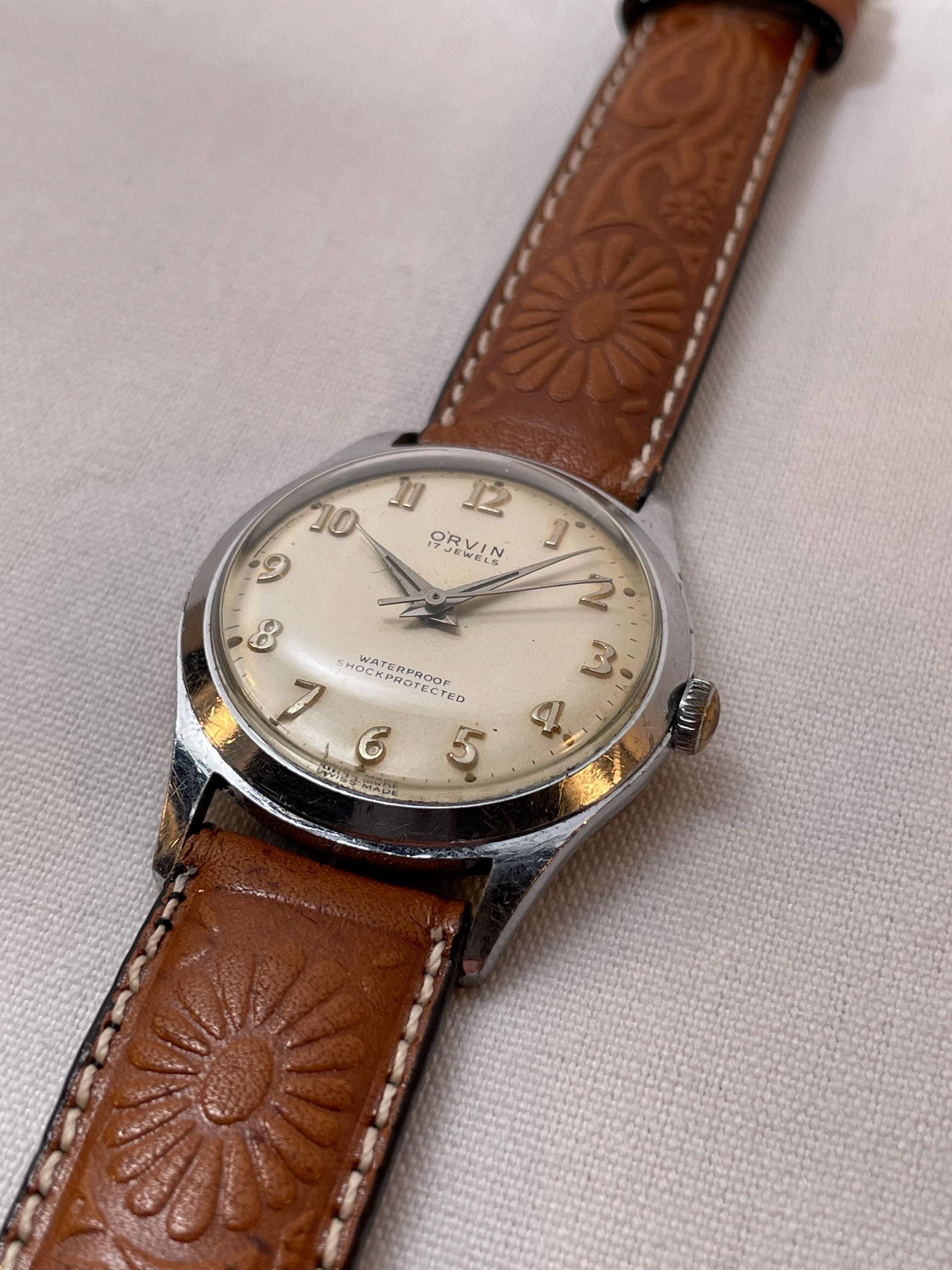 1960's Orvin Stainless Steel 17 Jewel Manual Wind 32.5mm Swiss