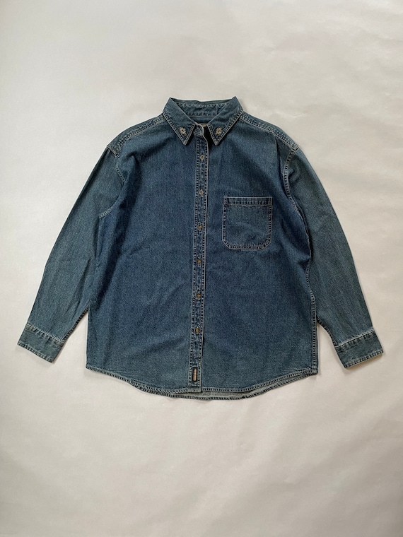 1990’s Large Woolrich Denim Button Down Shirt with