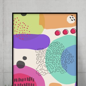 Colorful Abstract Wall Art, Digital Art Print, Printable Wall Art, Abstract Art Print