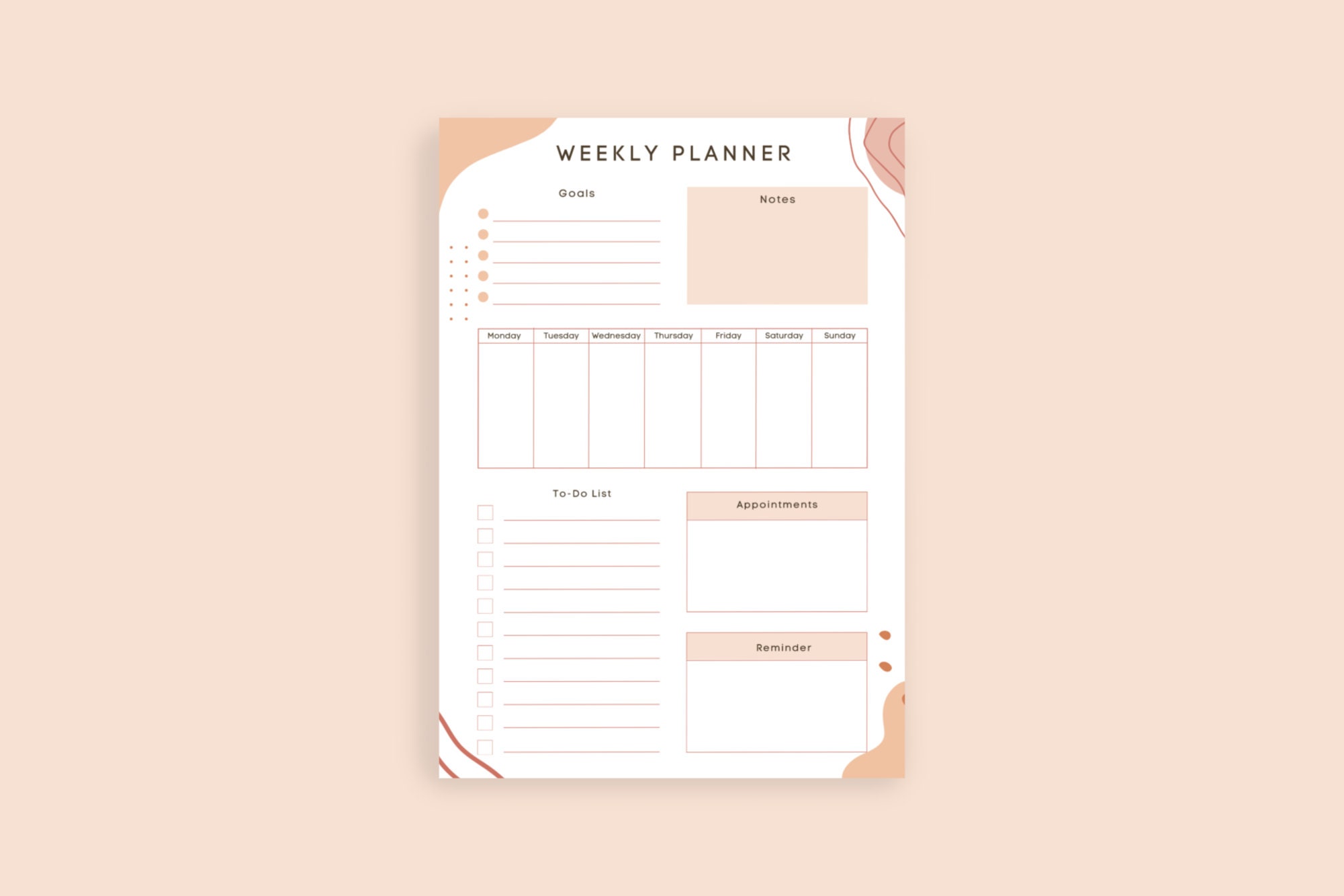 Printable Weekly Planner - Etsy