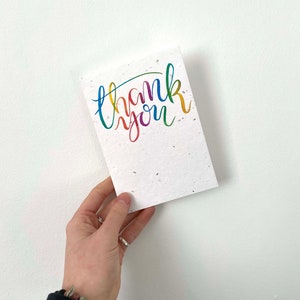 Carte de remerciement de semence plantable - Rainbow Pride Greetings Gift A6 - Eco Friendly Simple Written Design - Wildflower, cadeau durable