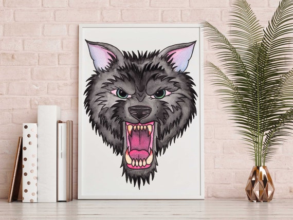 Premium Photo | Angry fox head tshirt tattoo design dark art illustration  isolated on white