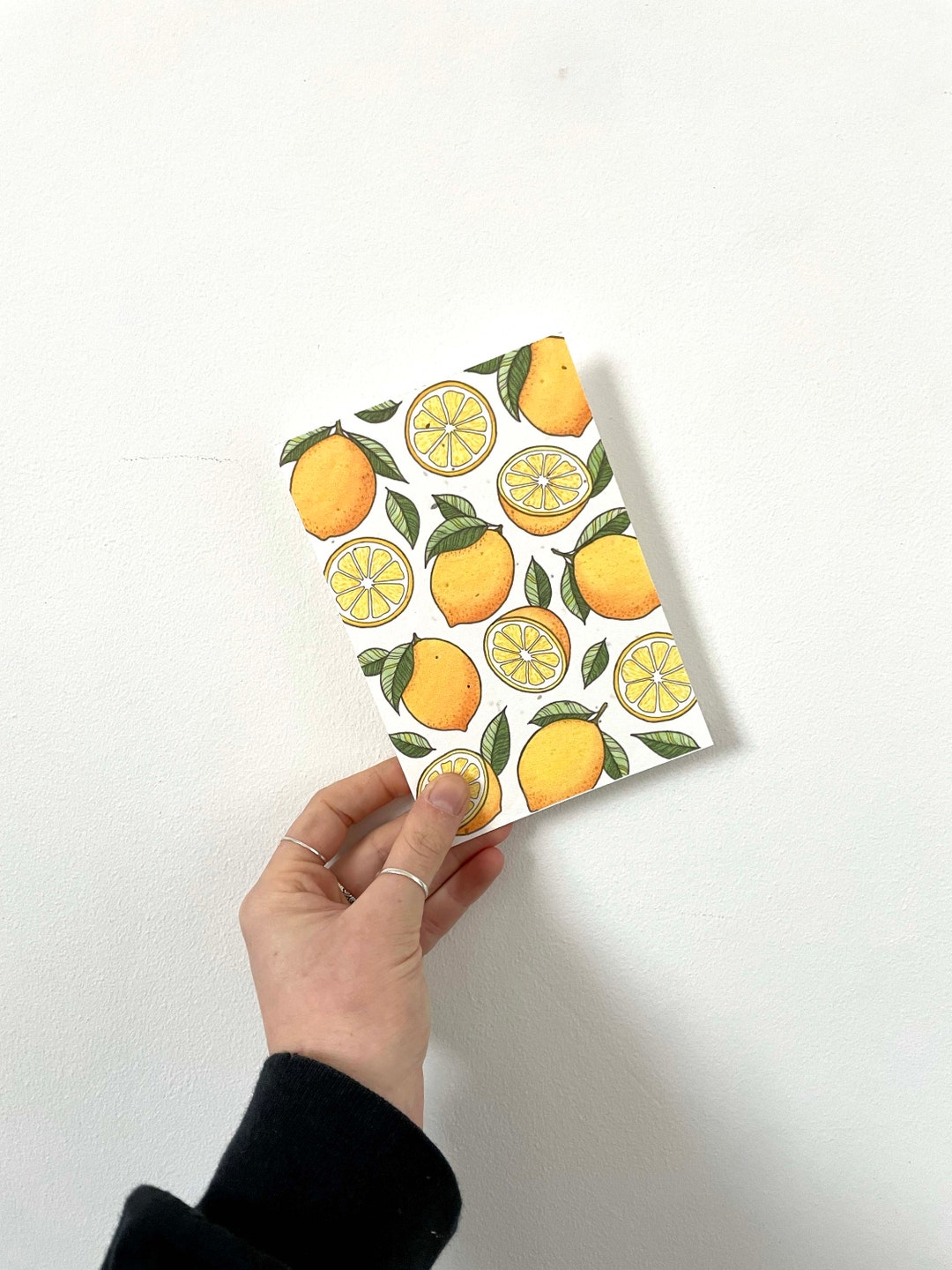Plantable Seed Card - Lemons Fruit Pattern Citrus Wildflower Seeds Art ...
