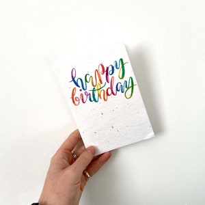 Carte d’anniversaire de graine plantable - Rainbow Pride Cadeaux de vœux A6 - Eco Friendly Simple Written Design - Wildflower, cadeau durable