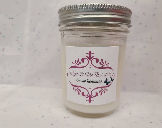 Amber Romance | Scented Soy Candle| Handmade| 100% Soy Wax | Hand Poured | Vegan Candle