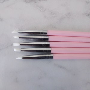 Set of 5 Pink Silicone Tipped Pens 3mm Tips,Polymer Clay Modeling Tools Pottery Making,Sculpting Pens,Resin.