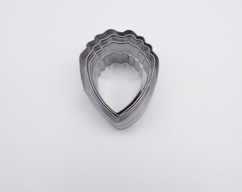 Peony Petal Stainless Steel Cutters: Clay & Fondant Shapes (4 Sizes)