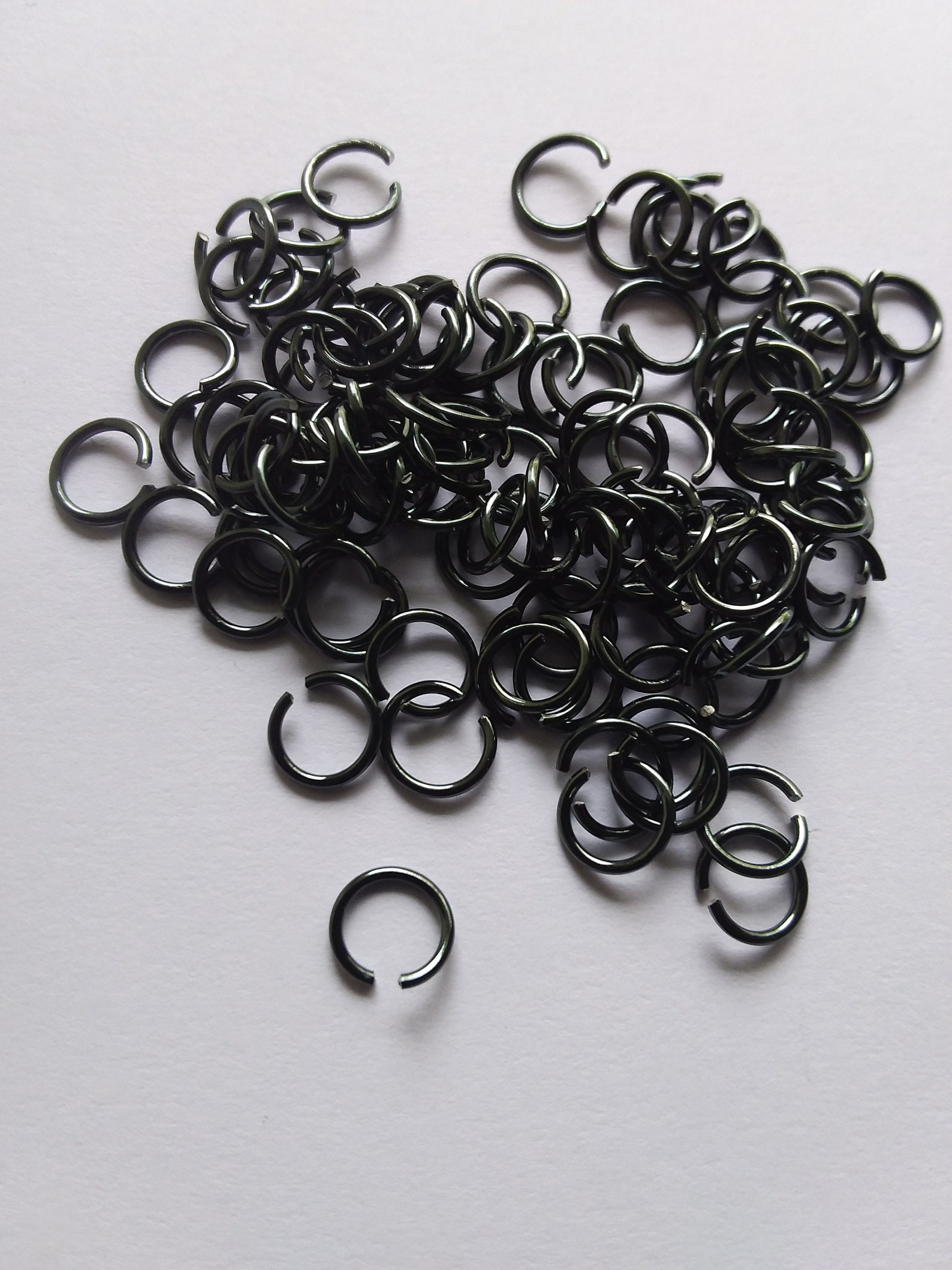 8mm Black Jump Rings Black Jump Rings Aluminum Black Colored Etsy Australia
