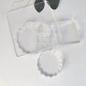 Clear Acrylic Stamping Blocks for Polymer Clay , Fondant , Clay Tools, Clear Acrylic Blocks.