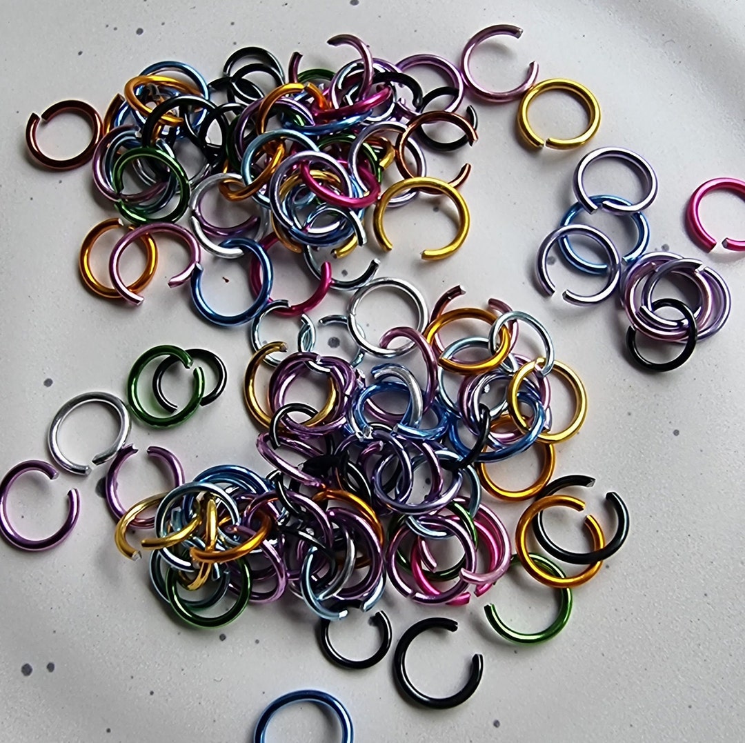 100 Pieces 8MM Mixed Colored Metallic Jump Rings, Colored Jump Rings