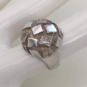 1970s modernist silver ring vintage