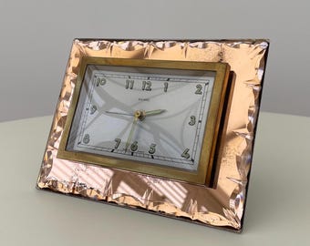 1920s Art Deco Clock Pink Glass Antique - Etsy
