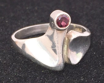 1960s modernist silver ring